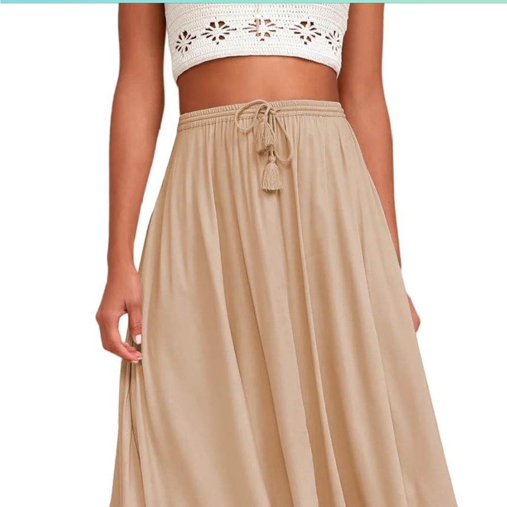 Casual flowymaxi skirt, elastic waist
